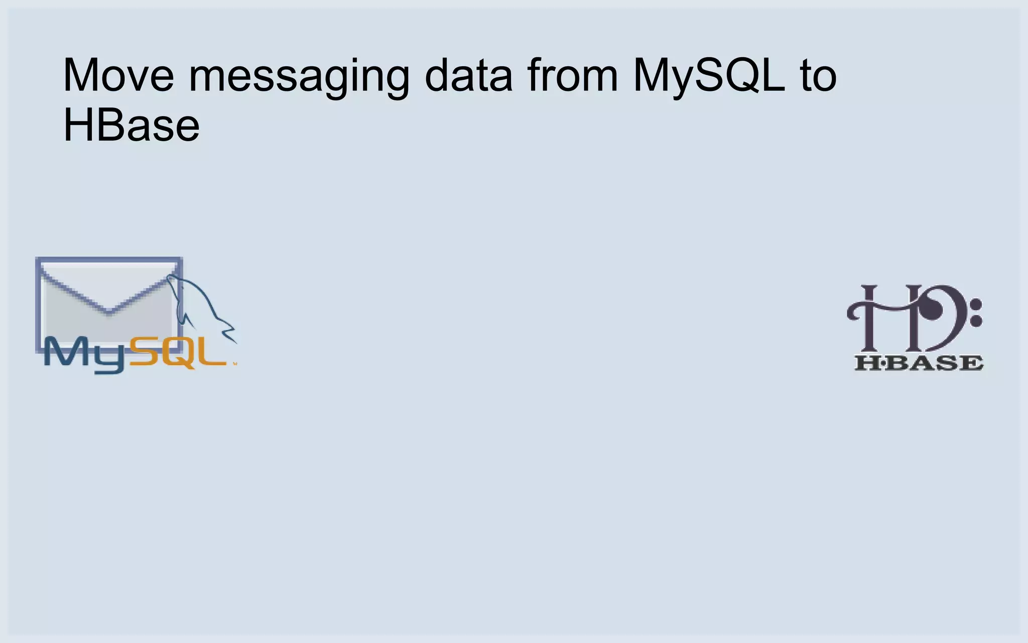 Move messaging data from MySQL to
HBase
 