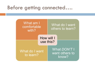 Before getting connected…. 