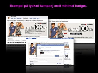Exempel på lyckad kampanj med minimal budget.
 