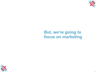 But, we’re going to focus on marketing 
