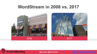 #CMCa2z @larrykim
WordStream in 2008 vs. 2017
2008 2017
@larrykim @kissmetrics
 