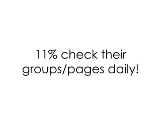 11% check their groups/pages daily! 