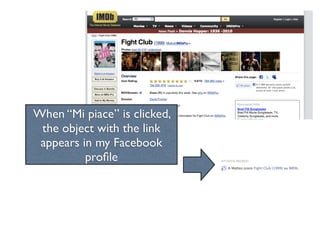 When “Mi piace” is clicked,
 the object with the link
 appears in my Facebook
          proﬁle
 