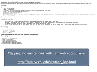 Mapping inconsistencies with semweb vocabularies

     http://sam.tw.rpi.edu/ws/face_lod.html
 