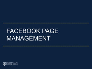 FACEBOOK PAGE
MANAGEMENT
 
