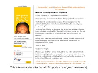 This info was added after the talk. Supporters have good memories ;-)‏ 