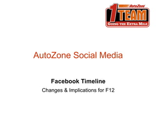 AutoZone Social Media

     Facebook Timeline
  Changes & Implications for F12
 