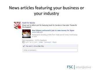 News articles featuring your business or your industry