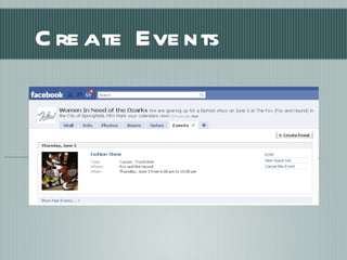 Create Events Go to the Events tab and create an event 