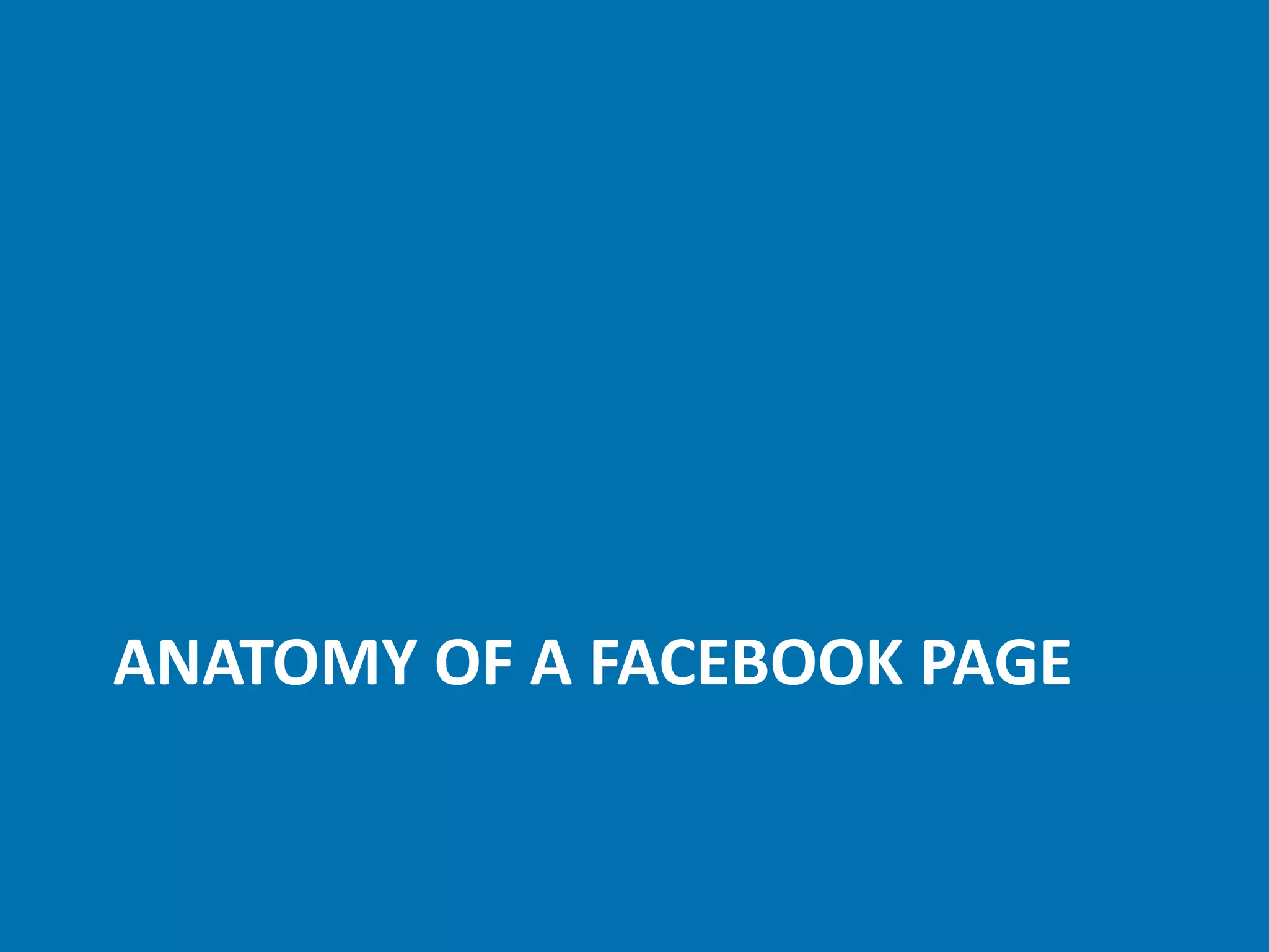 ANATOMY OF A FACEBOOK PAGE
 
