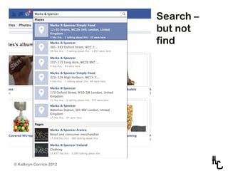 Search –
                         but not
                         find




© Kathryn Corrick 2012
 
