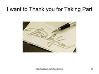 I want to Thank you for Taking Part 