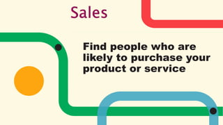 Find people who are
likely to purchase your
product or service
 