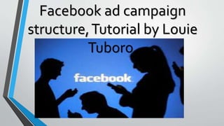 Facebook ad campaign
structure,Tutorial by Louie
Tuboro.
 