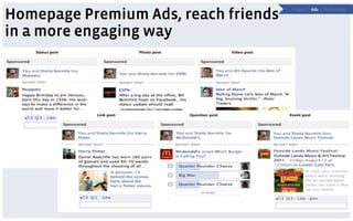 Homepage Premium Ads, reach friends
                                      P a g e s | Ads | Technology




in a more engaging way
 