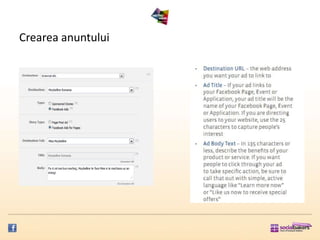 Crearea anuntului
 