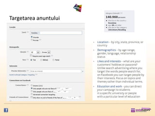 Targetarea anuntului
 
