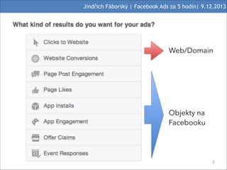Jindřich Fáborský | Facebook Ads za 5 hodin| 9.12.2013

Web/Domain

Objekty na
Facebooku

#5

 