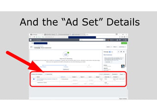 And the “Ad Set” Details
 