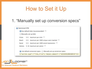 How to Set it Up
1. “Manually set up conversion specs”
 