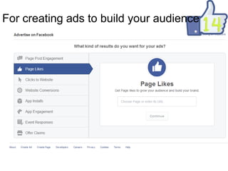 For creating ads to build your audience

 