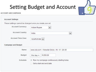 Setting Budget and Account

 
