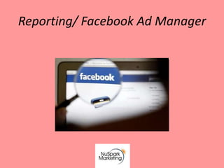 Reporting/ Facebook Ad Manager
 