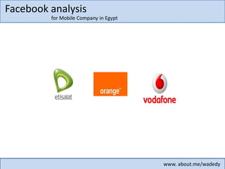 www. about.me/wadedy
for Mobile Company in Egypt
Facebook analysis
 