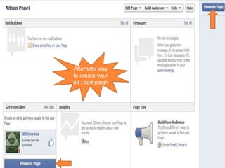 Alternate way
to create your
ad / campaign