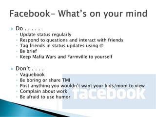 Facebook and linked in 101