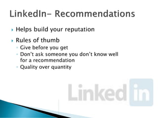Facebook and linked in 101