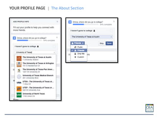 YOUR PROFILE PAGE The About Section
 