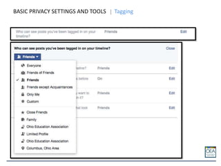 BASIC PRIVACY SETTINGS AND TOOLS Tagging
 