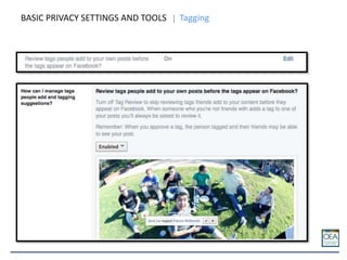 BASIC PRIVACY SETTINGS AND TOOLS Tagging
 