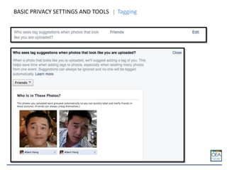 BASIC PRIVACY SETTINGS AND TOOLS Tagging
 