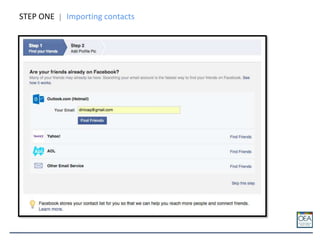 STEP ONE Importing contacts
 