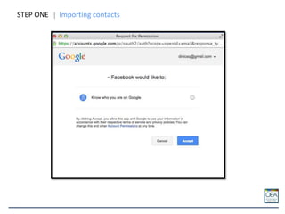 STEP ONE Importing contacts
 