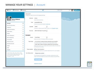 MANAGE YOUR SETTINGS Account
 
