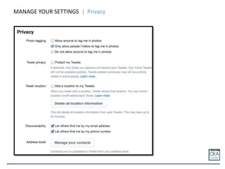 MANAGE YOUR SETTINGS Privacy
 