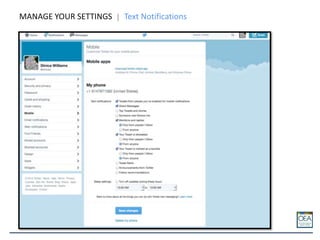 MANAGE YOUR SETTINGS Text Notifications
 