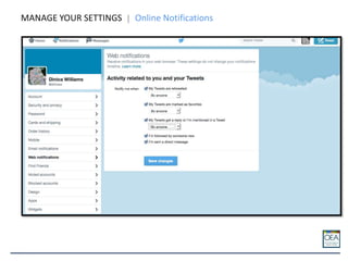 MANAGE YOUR SETTINGS Online Notifications
 