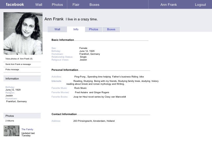 Facebook Ann Frank