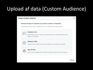 Upload af data (Custom Audience)
 