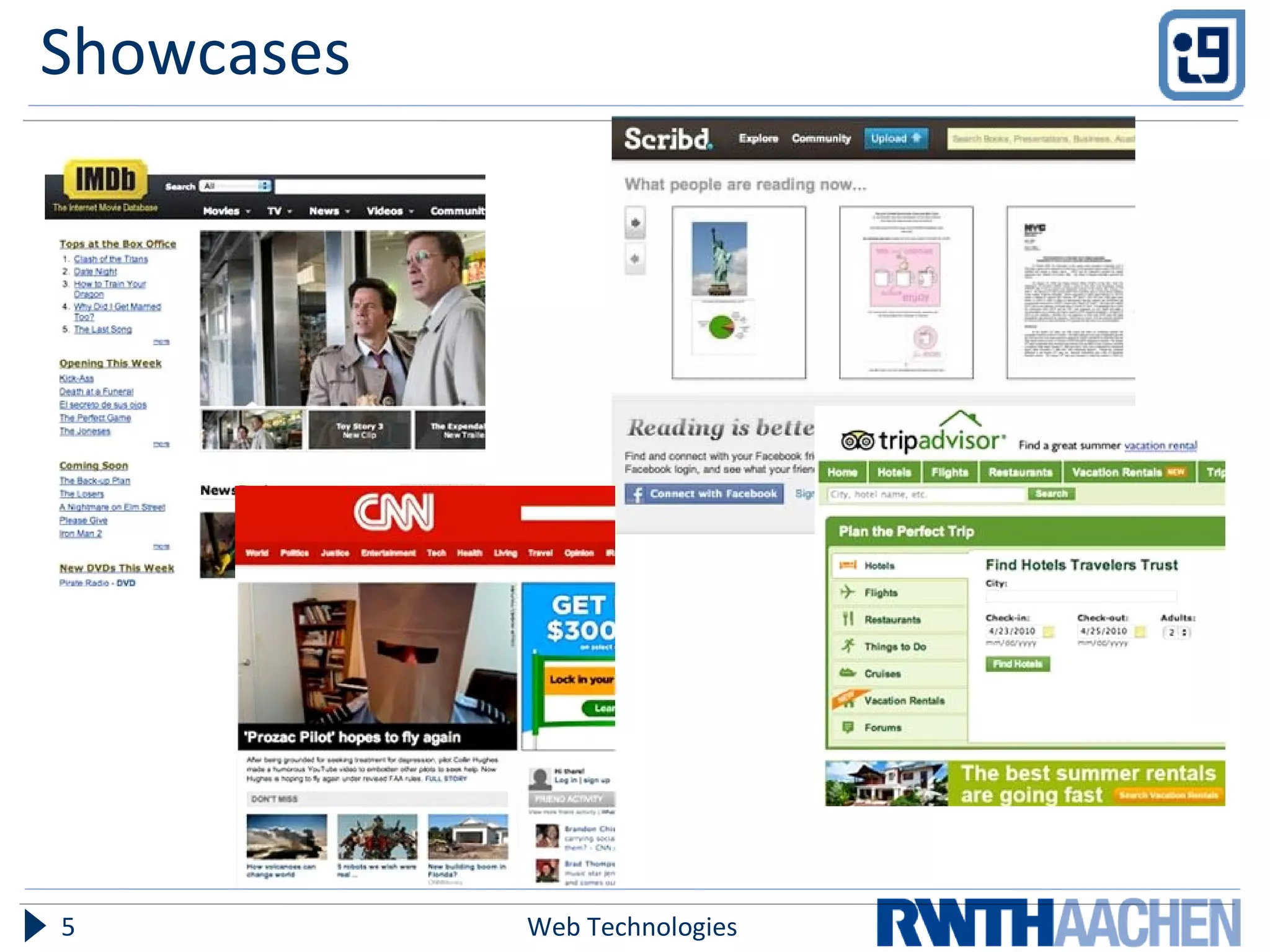 Showcases Web Technologies 