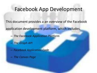 Facebook app development | PPTX