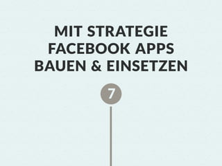 MIT STRATEGIE
 FACEBOOK APPS
BAUEN & EINSETZEN
 