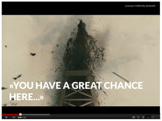 screenshot: THERE WILL BE BLOOD




«YOU HAVE A GREAT CHANCE
HERE...»
          www.feinheit.ch | +41 555 11 11 41 | Molkenstrasse 21 | 8004 Zürich
 