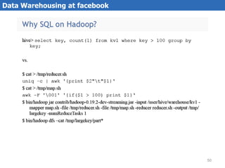 Data Warehousing at facebook




                               50
 