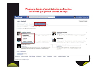 Plusieurs degrés d’administration en fonction
des droits que je veux donner, et à qui.
 