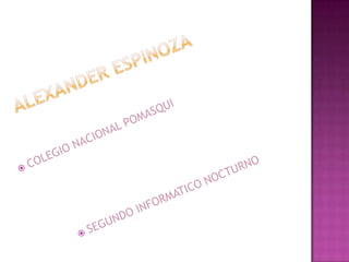 ALEXANDER ESPINOZA COLEGIO NACIONAL POMASQUISEGUNDO INFORMATICO NOCTURNO